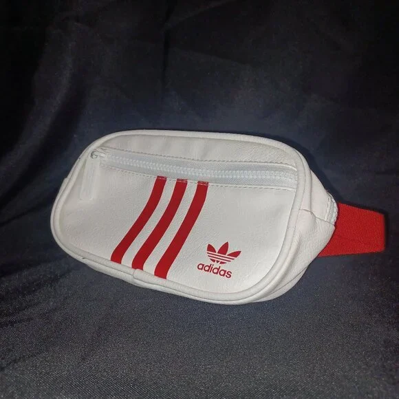 Adidas Originals White Waist Bag with Red Strap & Stripes - Picture 3 of 6